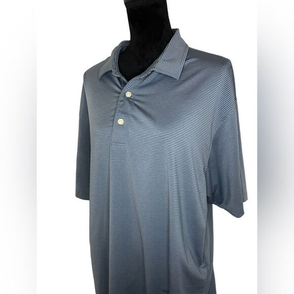 NWOT DUNNING GOLF MENS STRIPED BLUE & BLACK GOLF POLO SIZE XL - Picture 3 of 6